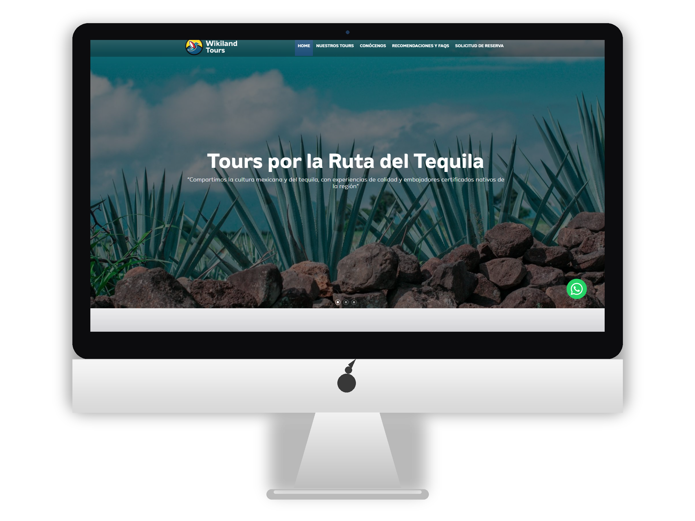 Home de Wikiland Tours con enfoque en Ruta del Tequila
